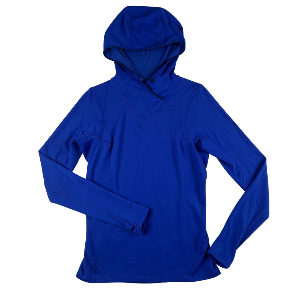 The North Face Hoodie Sweatshirt Womens XS Blue FlashDry Pullover Thumbholes